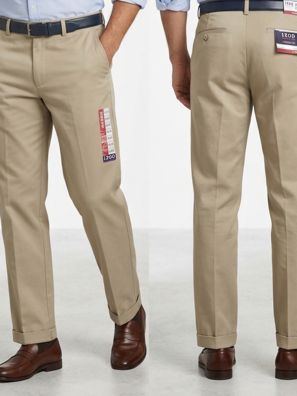 Izod Tan Straight-Leg Chino Pants For Officore And Preppy look 30×32